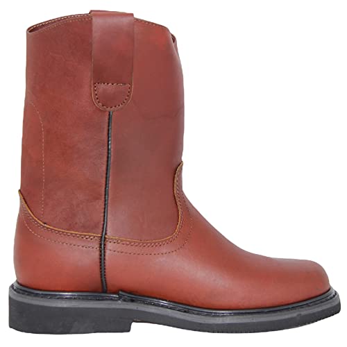 Men's Pull On Leather Soft Toe Work Boot3