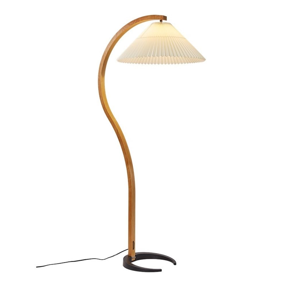 E7v2T9k6 Standard Lamp Pleated Retro Floor Lamp Living Room Sofa Bedroom Standing Table Corner