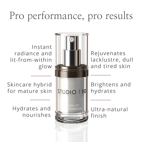 Studio 10 Skin Lift Glow-Plexion - Liquid Glow Primer, Illuminator and Highlighter - Hydrates, Firms & Lifts Mature Skin for a Youthful Radiant Glow - Versatile Face Makeup - Illuminating Primer - Image 4
