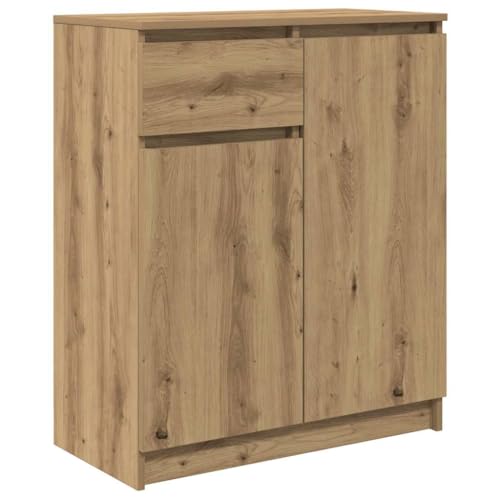 vidaXL Aparador con cajón Roble Artesanal 71x35x84cm Madera ingeniería, Armario de almacenaje, Mueble aparador, Mueble de Pasillo, Mueble Buffet