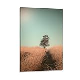 YYOIHPLL Póster de fotografía de hierba y camino, arte de pared, pinturas para decoración de sala de estar, dormitorio, 12 x 18 pulgadas (30 x 45 cm)