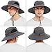 EINSKEY Men's Waterproof Sun Hat, Outdoor Sun Protection Bucket Safari Cap For Safari Fishing Hunting Dark Gray One Size