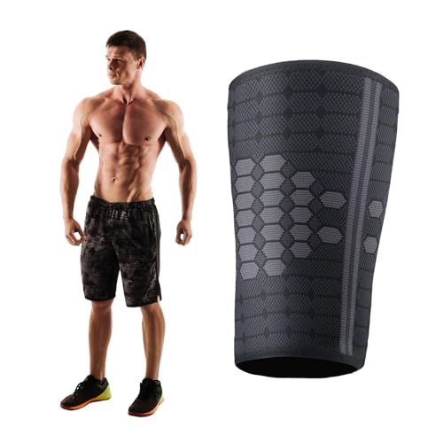 XINXINGDINGSHENG Thigh Compression Sleeve Elastic Hamstring Support Sweat-Absorbing Thigh Compression Support Sleeve for Men & Women Muscle Injury/Pain Relief/Physical Exercise