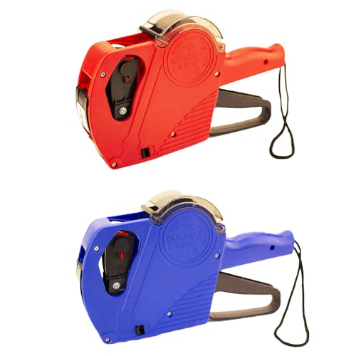 ZZT 2 Pack Price Guns, Red and Blue Pricing Guns with 8 Digits Price Tag, Pricing Label Maker for DIY,Supermarket
