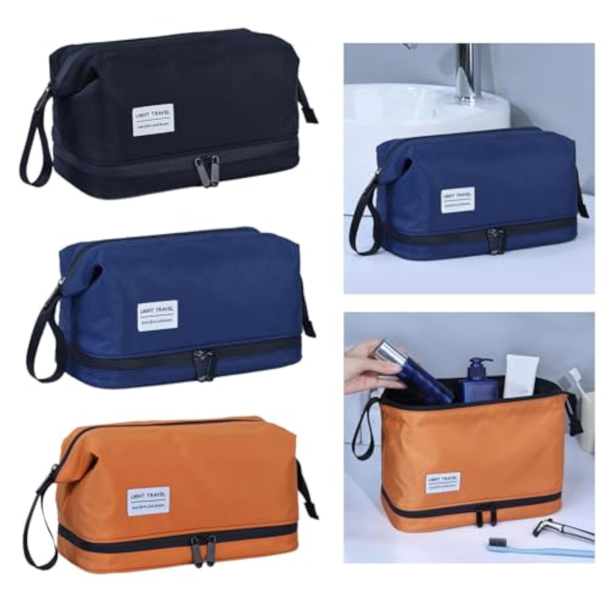 Large Makeup Bag Pouch Cosmetic Organizer for Travel, Black
