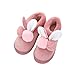 kentop Mujer Zapatillas Home térmica algodón Zapatillas con orejas de conejo de peluche Otoño y Invierno Pantuflas antideslizantes Slippers 36-37 Rosa