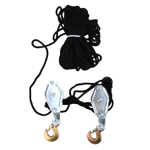 Heavy Du Rope - Sistema di sollevamento con 4 ruote, capacità di carico 8:1, rapporto di sollevamento 19,8 m, 4 ruote e attrezzatura per sollevamento e trazione efficienti