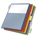 Cardinal 84003 Poly 2-Pocket Index Dividers, Letter, Multicolor, 5-Tabs per Set (Pack of 4 Sets)