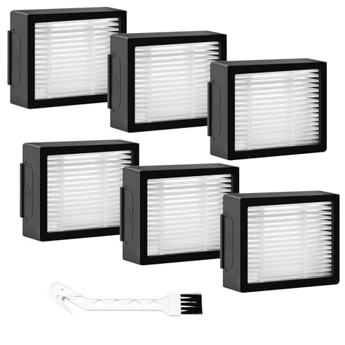 6 Pack Roomba Filters Fit for i-Robot Roomba I J E Series E5 E6 E7 i3 i3+ i4 i6 i6+ i7 i7+ i8 i8+ j7 j7+ Robot Vacuum Cleaners High-Efficiency Filter with 1 Cleaning Brush by Puxyblue