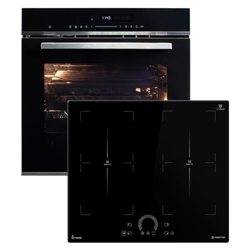 KKT KOLBE | Autarkes Herdset | 60cm Einbaubackofen EB8017ED | 59cm Induktionskochfeld IH85904FZ | Katalyse | Pizzafunktion | Grill | Umluft | Heißluft | Timer | Airfry | SET8017IH594FZ