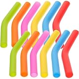UKCOCO Puntas de Silicona para Pajitas de Acero Inoxidable, Cubiertas de Silicona Flexibles, 24 Piezas (6 Colores X 4), Interiores de 8 Mm, Reutilizables para Bares, Cafeterías y Uso