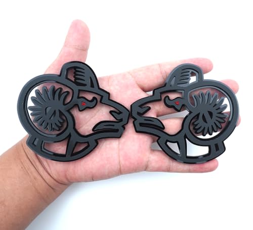 Image of Pair Set 3D Emblem Nameplate Sticker Badge Decal Compatible with Ram Red Eye (Black Red)
