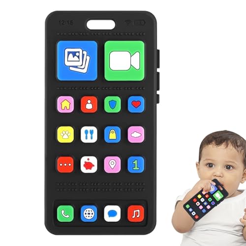 Image of Baby Silicone Teething Toys, Phone Teether Toys for Toddlers 3-18 Months, Boys Girls Babies Teething Toy, Baby Chew Toy, Freezer BPA Free