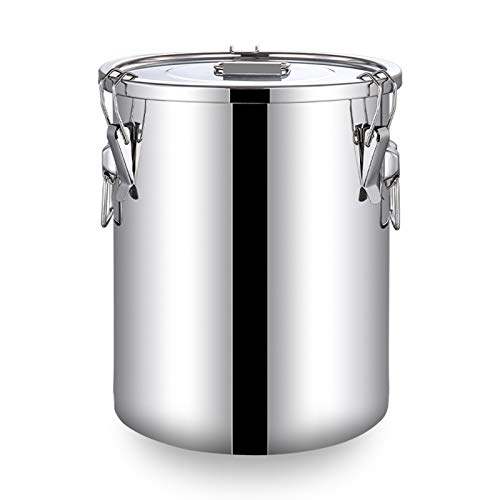 HMEI Edelstahl-Eimer mit Deckel-Lagerkanister-Milch kann Weinfermenter versiegelt Hochleistungs-Eimer-Ölkanne (Größe…