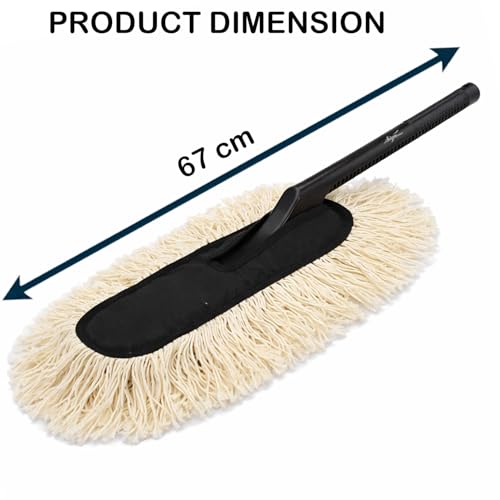 Image of Signamio Car Duster Microfiber Brush Car Cleaning Accessories Compact Soft Non Scratch Fibers for Interior and Exterior Dusting Detailing and Quick Touch Ups - White