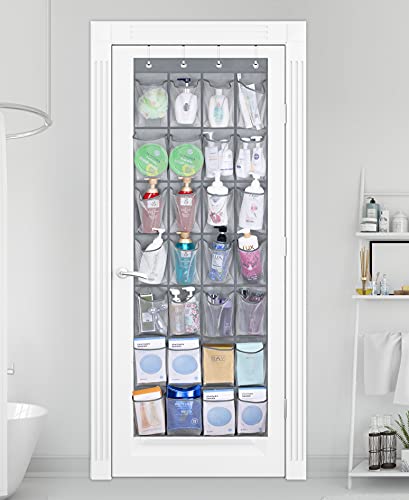 Sleeping Lamb 28 Breathable Mesh Pockets Over The Door Shoe Rack Hanging Shoe Organizer For Closet Shoe Holder For Men Sneakers, Women Heels, With 4 Metal Hooks, Grey #TOP6