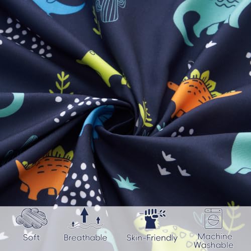 Image of PHF 3 Pack Soft Dinosaur Crib Sheets Fitted, Comfy Breathable Baby Sheets for Boys Girls, 28x52 Inches Fits Standard Crib and Toddler Mattresses, Navy Dinosaur