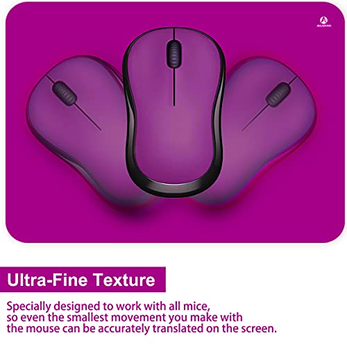 Image of Audimi Small Mouse Pad 6 x 8 Inch, Mini Mouse Pad Thick for Laptop Wireless Mouse Home Office Travel, Portable & Washable (Purple)