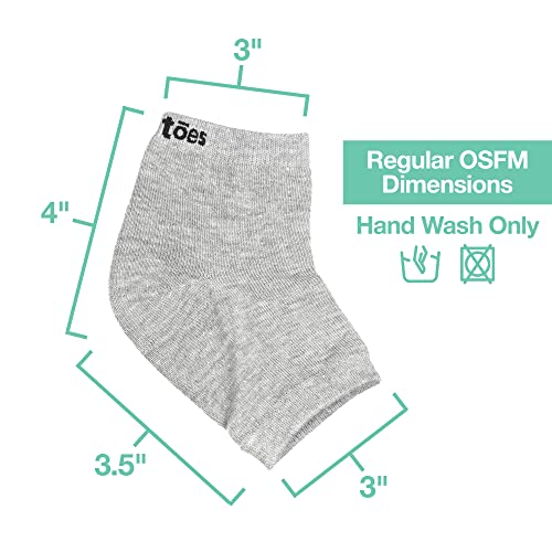ZenToes Moisturizing Heel Socks 2 Pairs Gel Lined Toeless Spa Socks to Heal and Treat Dry, Cracked Heels While You Sleep (Cotton, Gray)