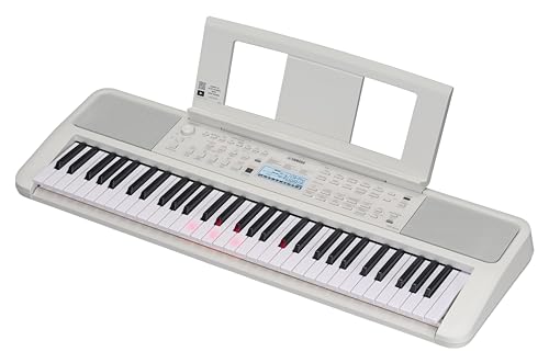 Image of Yamaha 61-Key Portable Keyboard with Lighted Keys for Easy Learning, Music Rest, and Power Adapter EZ310