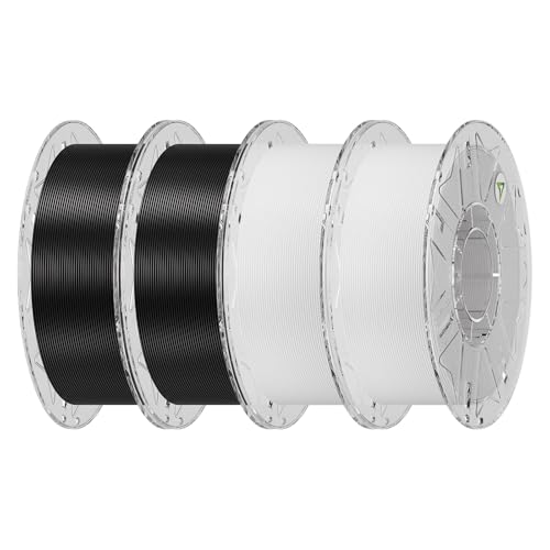 Image of Creality Hyper PLA Filament 1.75mm Bundle 4KG, RFID 3D Printer Filament for High-Speed Printing up to 600mm /s, ±0.03mm Accuracy, 3D Printing Filament for Most 3D Printers (Black&Black&White&White)