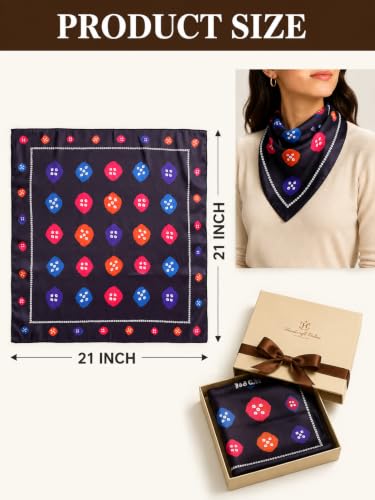 Image of Ravaiyaa - Attitude is everything Women Printed Silk Bandana 21 x 21 Inch Square Headband & Hair Wrap, Soft & Versatile | Fashion Neck Wrap