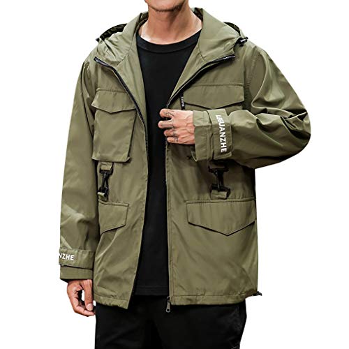 Veste à capuche homme avec fermeture Éclair vêtement vert multicolore