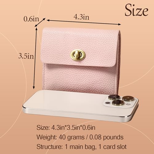 2 Pcs Small Leather Wallets for Women with Metal Buckle, Stylish Card Holder & Coin Purse for Cash, Business and Daily Use, Easy to Carry (Brown)4