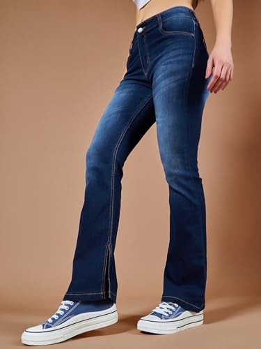 Image of Dolce Crudo Boot Cut High Rise Cropped Jeans for Women