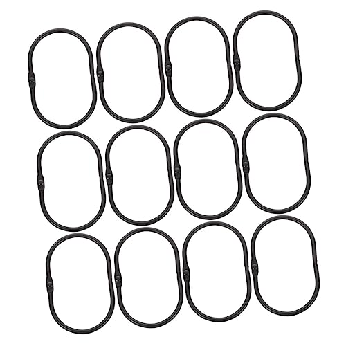 WOONEKY 12pcs Oval Shower Curtain Hooks Rings Rust-Resistant Smooth Glide for Easy Use Elegant Design for Bathroom Fits All Standard Rods