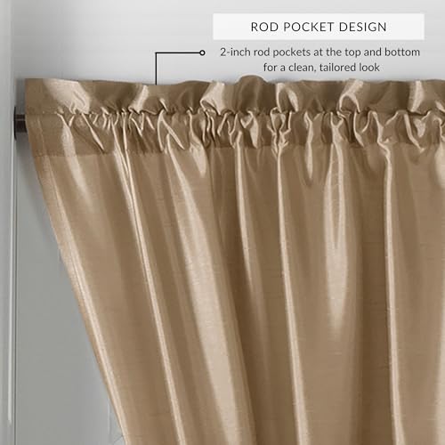 Threadmade Colette Faux Silk Side Door Window Panel, Gold - 28" W x 72" L - image 2