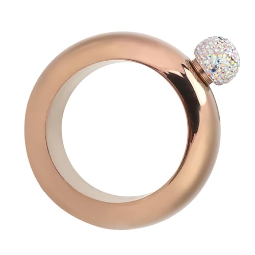 Cruche de Bracelet en Acier Inoxydable, Flasque de Bracelet de Vin, Flasque de Cruche D'alcool, pour la Soirée de Fête D'anniversaire de Danse, Bar de Club, avec Entonnoir (or