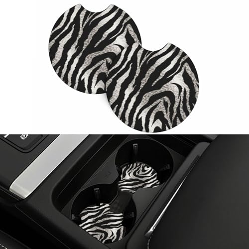 Portavasos de caucho para carro, 2 piezas, negro y blanco miniatura 5