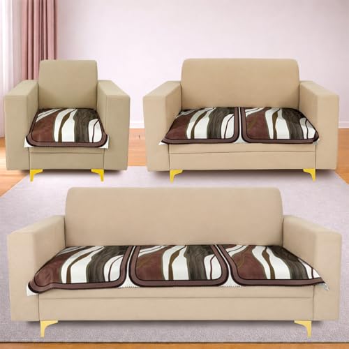 Image of Homerz Premium 'Luxe Series' Holland Velvet Sofa Cover | Smooth Finish | Anti-Skid Fleece Backing | Soft Touch Couch Protector for Living Room (Ocean Crest, 6 (3+2+1) Seater, Only Seat Cover)