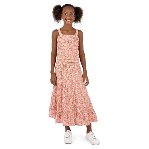 juniors speechless pleated tiered knit maxi dress Girls' Sleeveless Top and Skirt Set, Coral, Small: Clothing, Shoes & Jewelry Earth (greens/yellows)