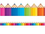 Teacher Created Resources 3496 Colored Pencils Die-Cut Border Trim