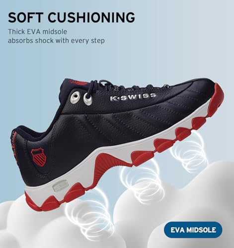 Image of K-Swiss Men's ST329 CMF Sneaker, Wide Tennis Walking Shoes Leather Upper
