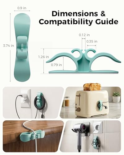 Image of 6 PCS Cord Organizer for Appliances, Upgraded Kitchen Appliance Cord Organizer Stick On Appliance Wire Organizer Wire Wrap for Kitchen Appliances Mixers, Coffee Maker, Pressure Cooker, Air Flyer