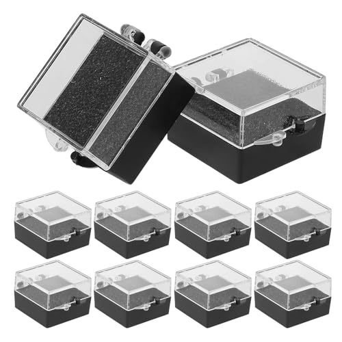 BESTOMZ Caja de Exhibición para Broches y Joyería de Acrílico con Tapa, Paquete de 10 Piezas, Elegante y Confortable al Tacto, Adecuada para Uso Personal y Hogar