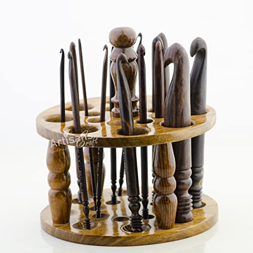 ARTISANS CRAFT BEYOND MANUFACTURING - 15 Sizes Crochet Hooks Set, 3.5 mm to 25 mm, Ergonomic Crochet Hooks for Arthritic Hands, Knitting & Crocheting Needles - Long Crochet Hook (Set of 15 + Holder)