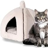 プチリュバン 犬 猫 ベッド ペットベッド アイボリー Sサイズ 超小型犬 小型犬 小動物 うさぎ ペットハウス ドームハウス ドーム型 冬 暖かい 折りたたみ 室内用 防寒 あったか 洗える ふわふわ