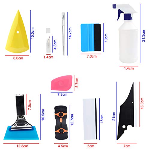 ESUMIC 9PCS Car Window Tint Application Tools Vehicle Glass Protective Film Installing Tool Car Window Film Squeegee Automotive Film Scrapers Window Tint Tools