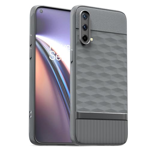 Image of Pikkme Back Cover for Oneplus Nord CE 5G Camera Protection 3D Hexa Cube Design Silicone Protective Bumper Case (Grey)