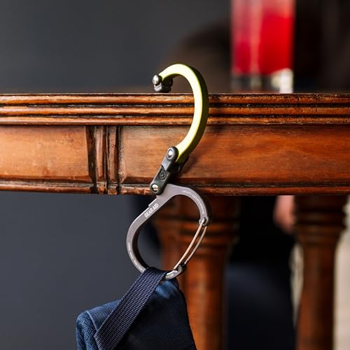 Image of GEAR AID HEROCLIP (Small) Carabiner Gear Clip and Hook, for Hanging Bags, Purses, Lanterns, Strollers, Tools, Helmets, Water Bottles, and More