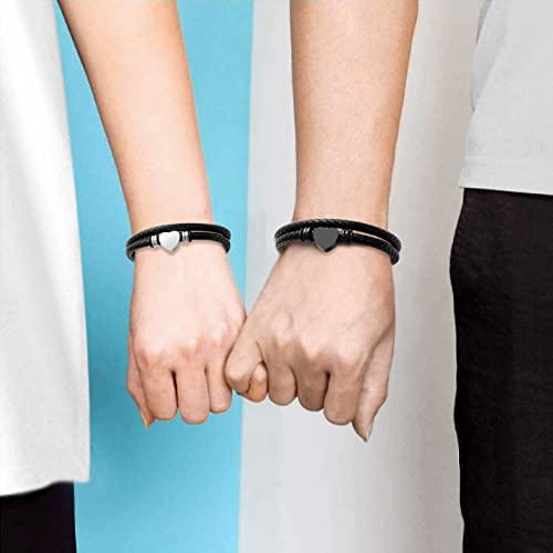 Oinsi Heart Urn Bracelet for Ashes, Cremation Jewelry Leather Bracelets for Men Women, Memorial Jewelry With Filling Kits3