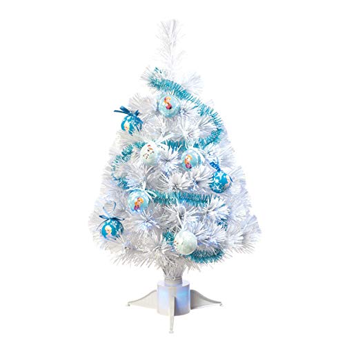 Disney-Frozen 2ft (60 cm) White Fibre Optic Christmas Tree With 1 Metre Tinsel & 9 Baubles Disney-Frozen 2ft (60 cm) White Fibre Optic Christmas Tree With 1 Metre Tinsel & 9 Baubles