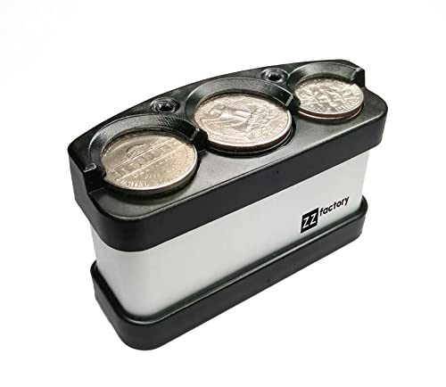 ZZ Factory Coin Holder for Quarters, Dimes and Nickels. Coin dispenser for car made of aluminum