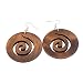 African Wooden Earrings for Women Big Statement Circle Beautiful Earrings (Orange)