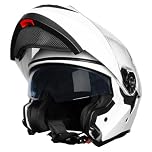 Zorax ZOR-839 White XXL (63-64cm) Flip Up Double Visor Helmet Motorcycle Motorbike Helmet Road Legal ECE2206