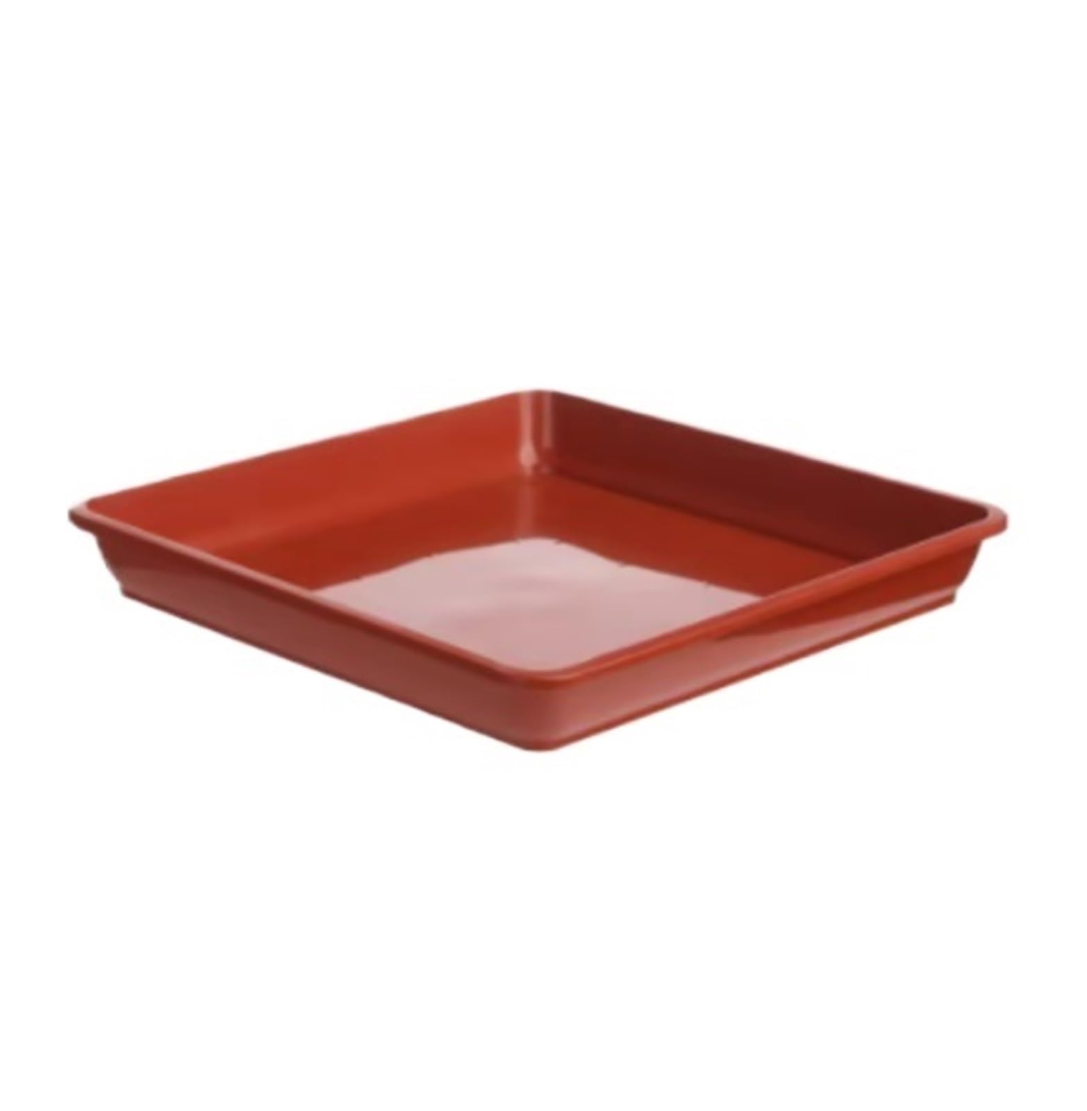 CNYUON 10Pcs Plant Saucer Drip Trays Plastic Tray Saucers Indoor Outdoor Flower Pot Square(Red,18x18cm)